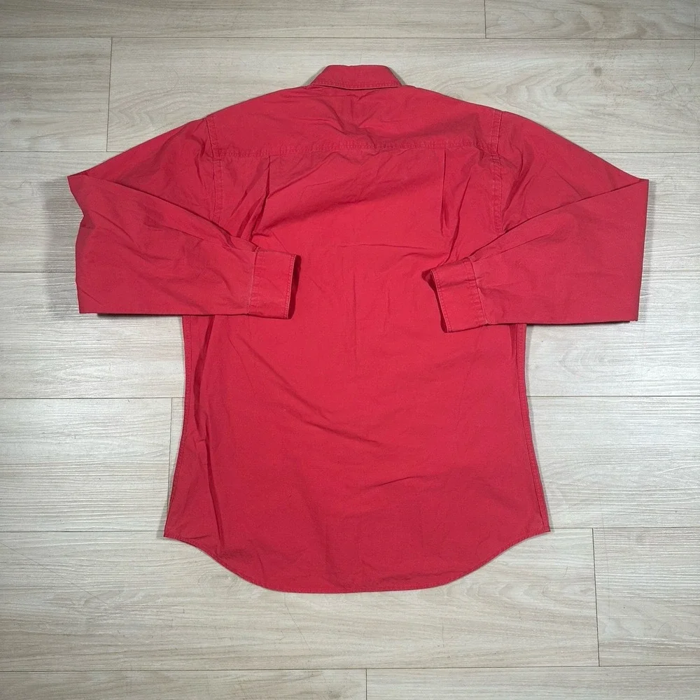 Vintage Banana Republic Shirt Mens Large Pink Chambray‎ Safari Long Sleeve Snap